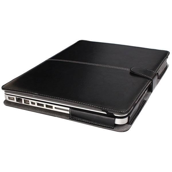 Notebook Leather Case with Snap Fastener for 15.4 inch MacBook Pro(Black) - MacBook Pro Cases by buy2fix | Online Shopping UK | buy2fix
