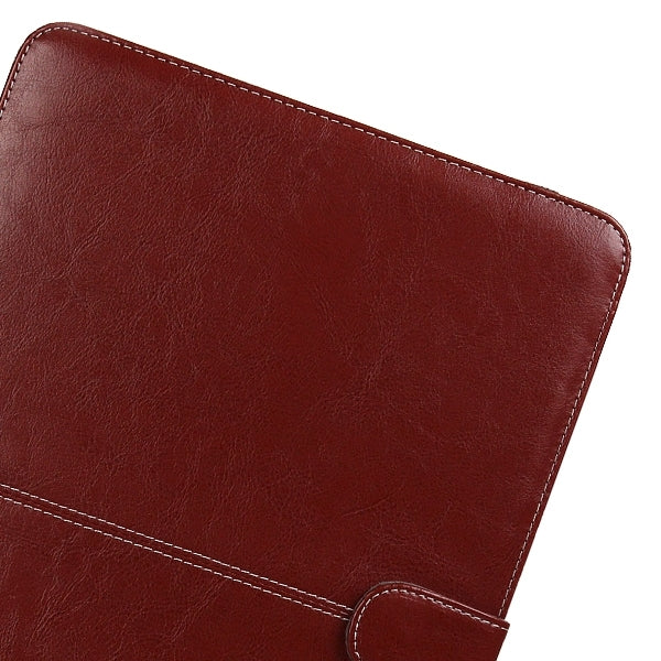 Notebook Leather Case with Snap Fastener for 15.4 inch MacBook Pro Retina(Brown) - MacBook Pro Cases by buy2fix | Online Shopping UK | buy2fix