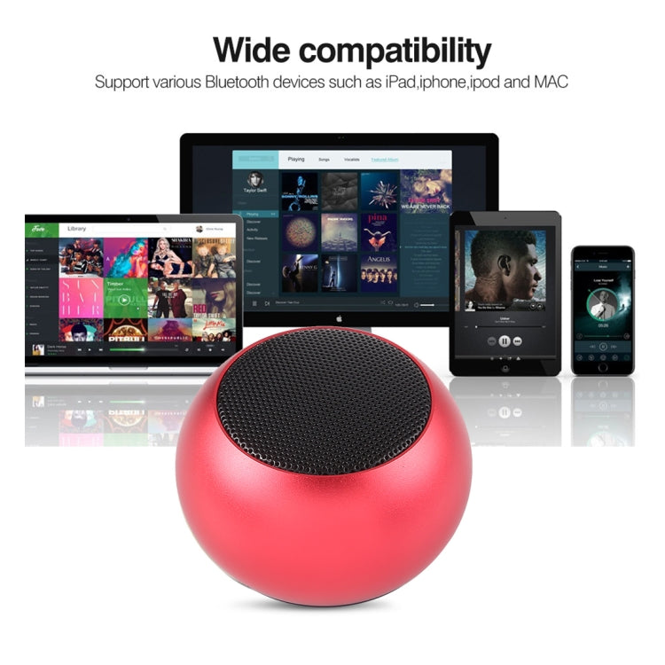 Mini Metal Wireless Bluetooth Speaker, Hands-free, LED Indicator(Red) - Desktop Speaker by buy2fix | Online Shopping UK | buy2fix