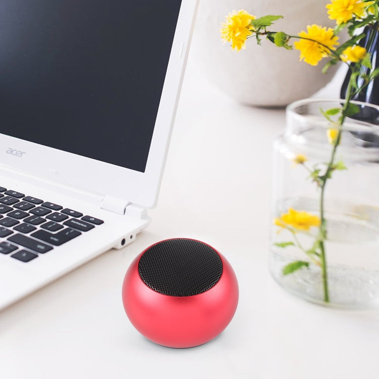 Mini Metal Wireless Bluetooth Speaker, Hands-free, LED Indicator(Red) - Desktop Speaker by buy2fix | Online Shopping UK | buy2fix