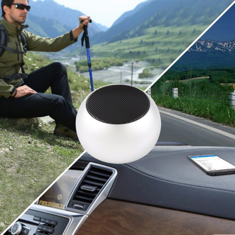 Mini Metal Wireless Bluetooth Speaker, Hands-free, LED Indicator(Silver) - Desktop Speaker by buy2fix | Online Shopping UK | buy2fix