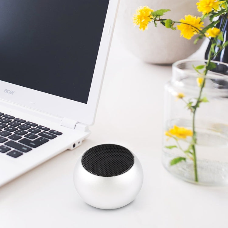 Mini Metal Wireless Bluetooth Speaker, Hands-free, LED Indicator(Silver) - Desktop Speaker by buy2fix | Online Shopping UK | buy2fix