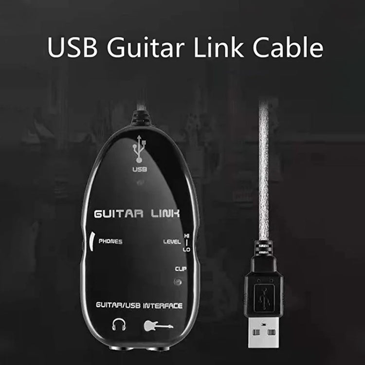 USB Interface Guitar Link Cable PC / MAC Recording(Black) - String Instrument Accessories by buy2fix | Online Shopping UK | buy2fix