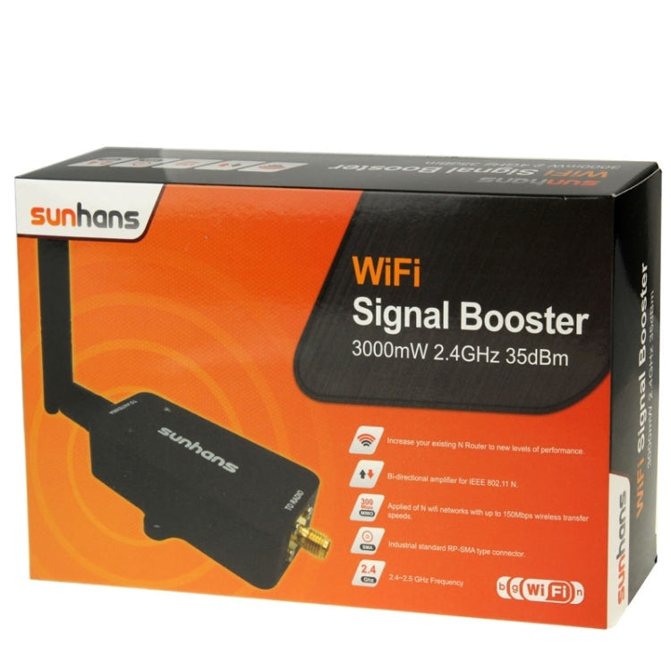 Sunhans SH24BTA-N 35dBm 2.4GHz 3W 11N/G/B WiFi Signal Booster WiFi Amplifier Wireless Repeater(UK Plug) by buy2fix