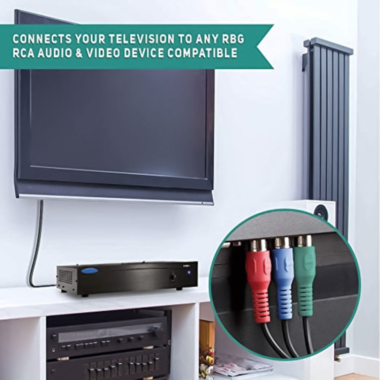 AV 3 RGB Male To 3 RGB Male Cable, Length: 1.5m by buy2fix