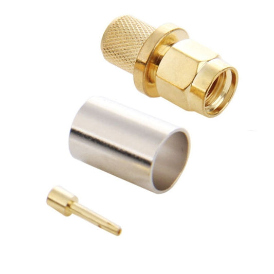 10 PCS LMR300 5D-FB Gold Plated RP-SMA Male Plug Pin Crimp RF Connector Adapter by buy2fix