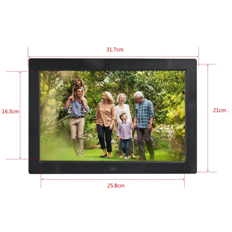 12.1 inch Digital Photo Frame with Holder & Remote Control, Allwinner F16 Program, Support SD / MMC / USB Flash Disk(Black) - 11 inch Below by buy2fix | Online Shopping UK | buy2fix