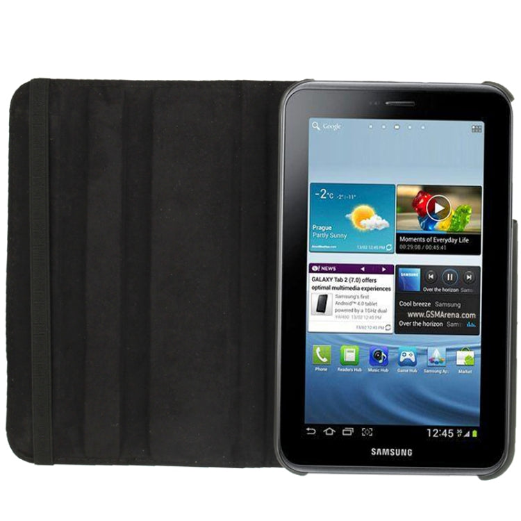 360 Degree Rotation Litchi Texture Leather Case with Holder for Galaxy Tab 3 (8.0) / T3110 / T3100 / T315(Black) - Other Galaxy Tab PC by buy2fix | Online Shopping UK | buy2fix