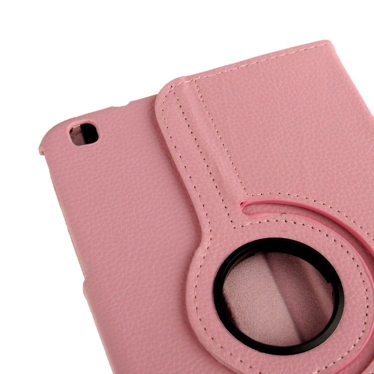360 Degree Rotation Litchi Texture Leather Case with Holder for Galaxy Tab 3 (8.0) / T3110 / T3100 / T315(Pink) - Other Galaxy Tab PC by buy2fix | Online Shopping UK | buy2fix