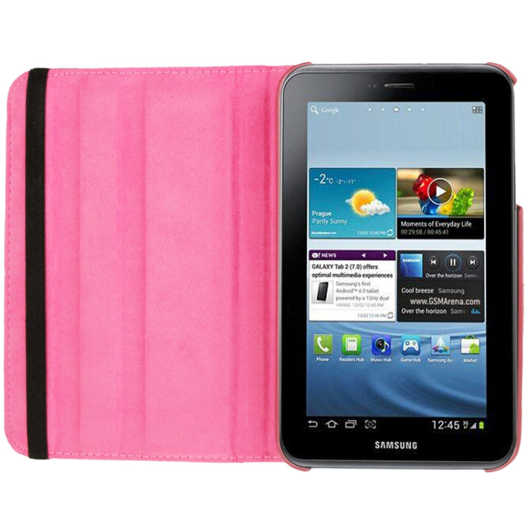 360 Degree Rotation Litchi Texture Leather Case with Holder for Galaxy Tab 3 (8.0) / T3110 / T3100 / T315(Magenta) - Other Galaxy Tab PC by buy2fix | Online Shopping UK | buy2fix