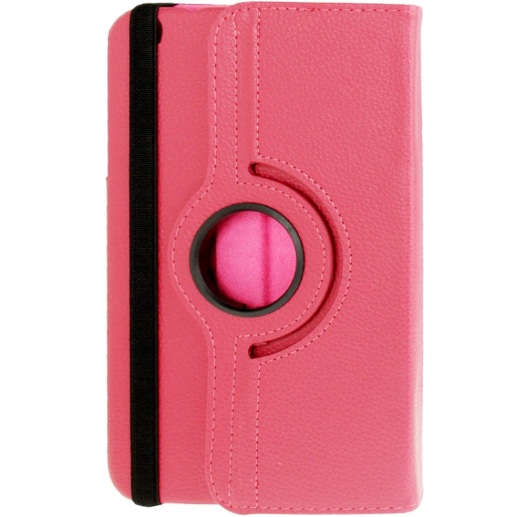 360 Degree Rotation Litchi Texture Leather Case with Holder for Galaxy Tab 3 (8.0) / T3110 / T3100 / T315(Magenta) - Other Galaxy Tab PC by buy2fix | Online Shopping UK | buy2fix