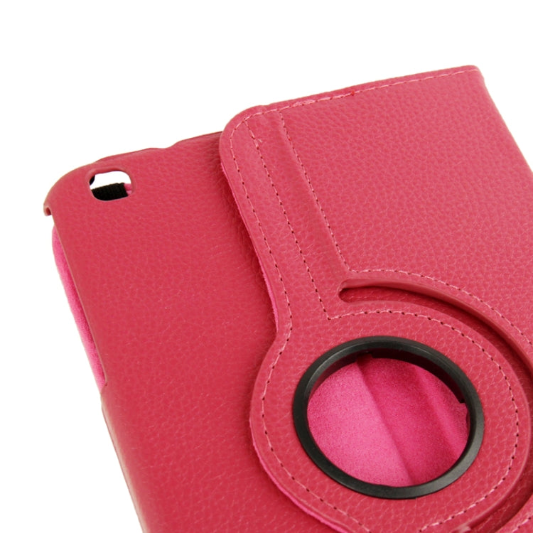 360 Degree Rotation Litchi Texture Leather Case with Holder for Galaxy Tab 3 (8.0) / T3110 / T3100 / T315(Magenta) - Other Galaxy Tab PC by buy2fix | Online Shopping UK | buy2fix