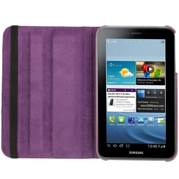 360 Degree Rotation Litchi Texture Leather Case with Holder for Galaxy Tab 3 (8.0) / T3110 / T3100 / T315(Purple) - Other Galaxy Tab PC by buy2fix | Online Shopping UK | buy2fix