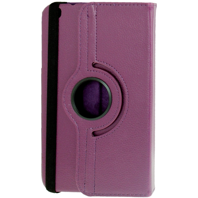 360 Degree Rotation Litchi Texture Leather Case with Holder for Galaxy Tab 3 (8.0) / T3110 / T3100 / T315(Purple) - Other Galaxy Tab PC by buy2fix | Online Shopping UK | buy2fix