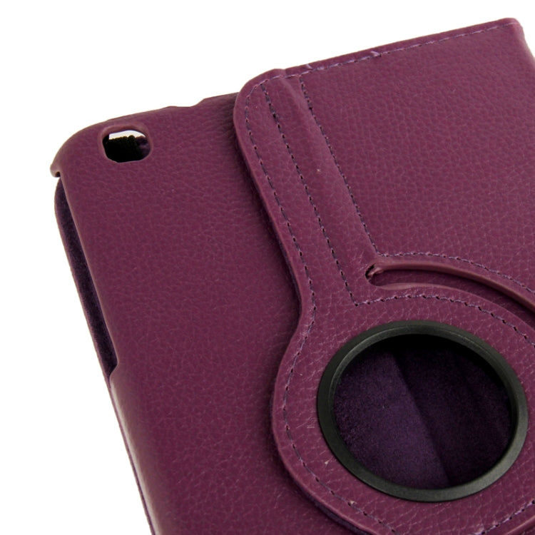 360 Degree Rotation Litchi Texture Leather Case with Holder for Galaxy Tab 3 (8.0) / T3110 / T3100 / T315(Purple) - Other Galaxy Tab PC by buy2fix | Online Shopping UK | buy2fix