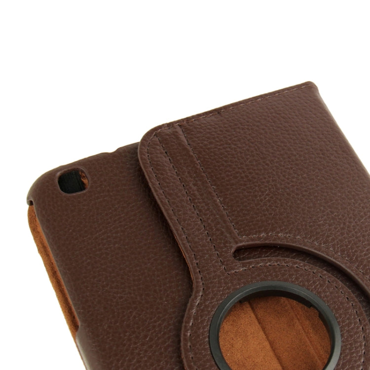 360 Degree Rotation Litchi Texture Leather Case with Holder for Galaxy Tab 3 (8.0) / T3110 / T3100 / T315(Brown) - Other Galaxy Tab PC by buy2fix | Online Shopping UK | buy2fix