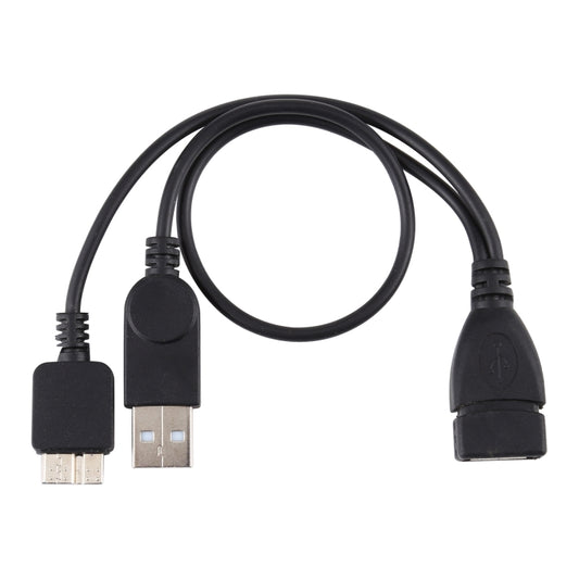 USB 2.0 AF to Micro-B + USB 2.0 OTG Cable for Samsung Galaxy Note III / N9000, with Power, Length: 24cm (Black) by buy2fix