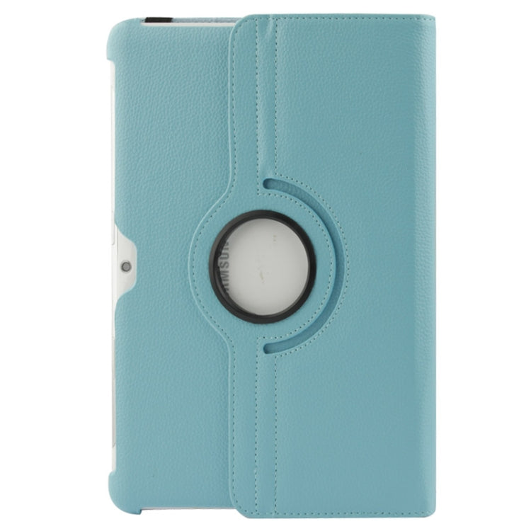360 Degree Rotatable Litchi Texture Leather Case with Holder for Galaxy Tab 2 (10.1) / P5100(Blue) - Other Galaxy Tab PC by buy2fix | Online Shopping UK | buy2fix