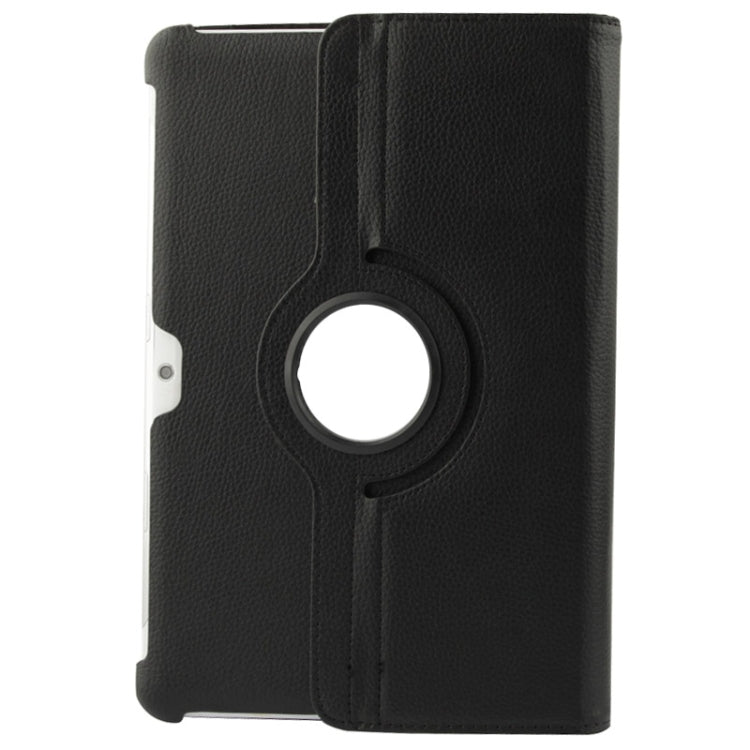 360 Degree Rotatable Litchi Texture Leather Case with Holder for Galaxy Tab 2 (10.1) / P5100(Black) - Other Galaxy Tab PC by buy2fix | Online Shopping UK | buy2fix