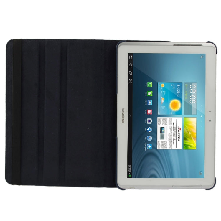 360 Degree Rotatable Litchi Texture Leather Case with Holder for Galaxy Tab 2 (10.1) / P5100(Dark Blue) - Other Galaxy Tab PC by buy2fix | Online Shopping UK | buy2fix