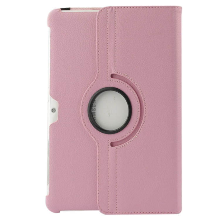 360 Degree Rotatable Litchi Texture Leather Case with Holder for Galaxy Tab 2 (10.1) / P5100(Pink) - Other Galaxy Tab PC by buy2fix | Online Shopping UK | buy2fix