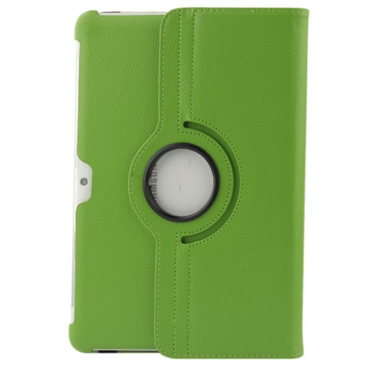 360 Degree Rotatable Litchi Texture Leather Case with Holder for Galaxy Tab 2 (10.1) / P5100(Green) - Other Galaxy Tab PC by buy2fix | Online Shopping UK | buy2fix