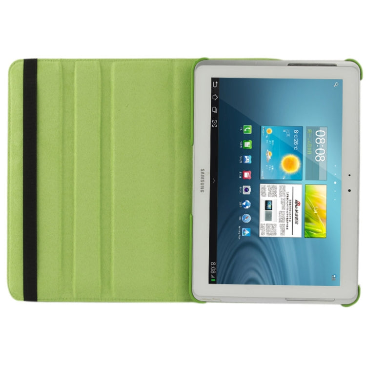 360 Degree Rotatable Litchi Texture Leather Case with Holder for Galaxy Tab 2 (10.1) / P5100(Green) - Other Galaxy Tab PC by buy2fix | Online Shopping UK | buy2fix