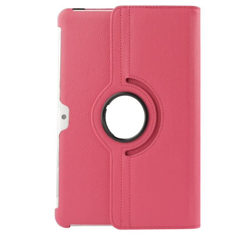 360 Degree Rotatable Litchi Texture Leather Case with Holder for Galaxy Tab 2 (10.1) / P5100(Magenta) - Other Galaxy Tab PC by buy2fix | Online Shopping UK | buy2fix