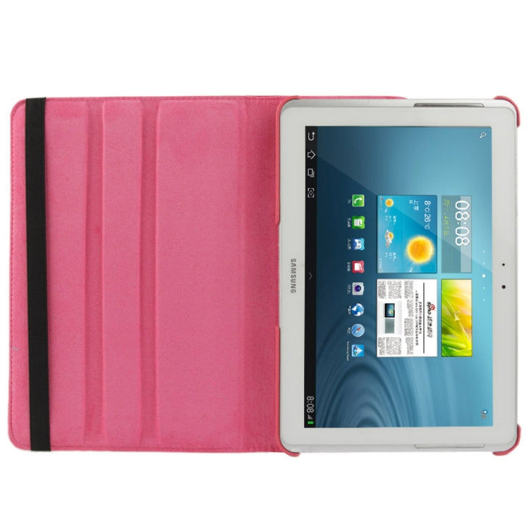 360 Degree Rotatable Litchi Texture Leather Case with Holder for Galaxy Tab 2 (10.1) / P5100(Magenta) - Other Galaxy Tab PC by buy2fix | Online Shopping UK | buy2fix