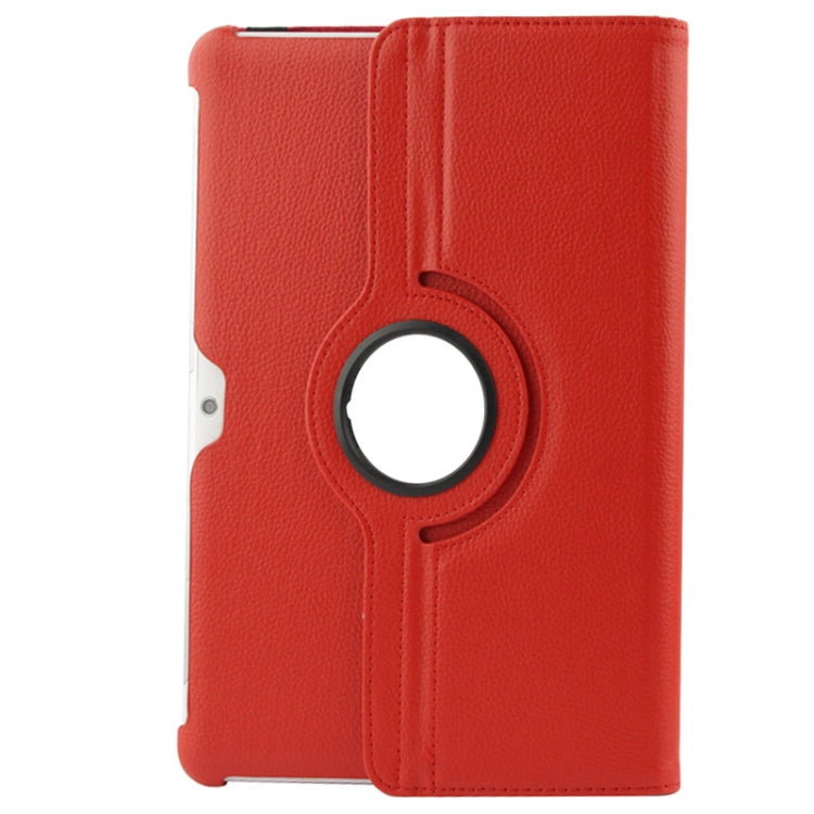 360 Degree Rotatable Litchi Texture Leather Case with Holder for Galaxy Tab 2 (10.1) / P5100(Red) - Other Galaxy Tab PC by buy2fix | Online Shopping UK | buy2fix