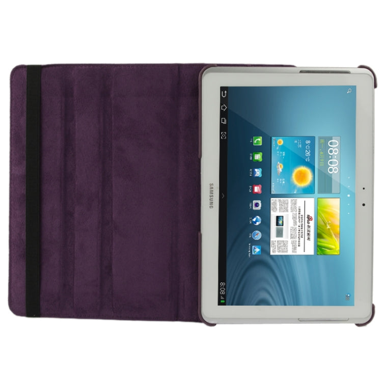 360 Degree Rotatable Litchi Texture Leather Case with Holder for Galaxy Tab 2 (10.1) / P5100(Purple) - Other Galaxy Tab PC by buy2fix | Online Shopping UK | buy2fix