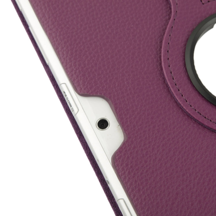 360 Degree Rotatable Litchi Texture Leather Case with Holder for Galaxy Tab 2 (10.1) / P5100(Purple) - Other Galaxy Tab PC by buy2fix | Online Shopping UK | buy2fix
