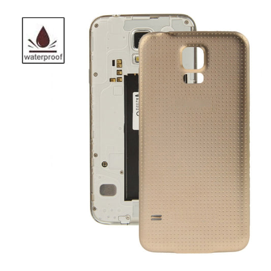For Galaxy S5 / G900 High Quality Plastic Material Battery Housing Door Cover with Waterproof Function (Gold) - Back Cover by buy2fix | Online Shopping UK | buy2fix