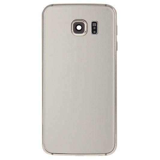 For Galaxy S6 Edge / G925 Full Housing Cover (Back Plate Housing Camera Lens Panel + Battery Back Cover ) (Gold) - Frame Bezel Plate by buy2fix | Online Shopping UK | buy2fix