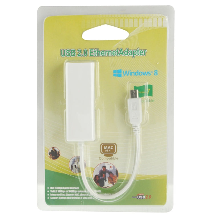 Micro USB 2.0 Ethernet Adapter for Tablet PC / Android TV, Length: 20cm(White) by buy2fix