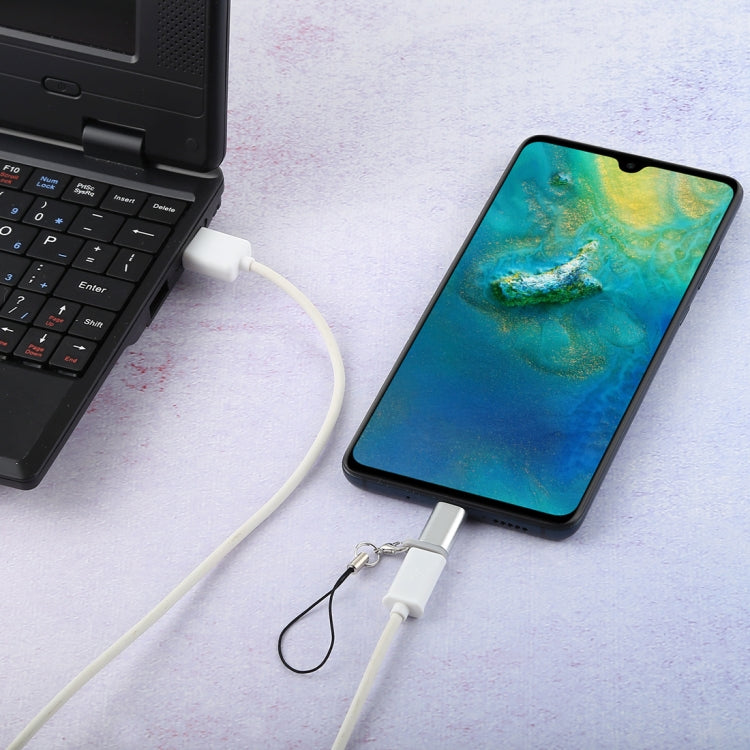 Mini Portable USB to Type-C & USB-C Converter Adapter with OTG(White) by buy2fix