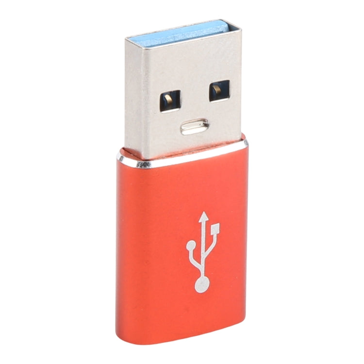 3 PCS USB-C / Type-C Female to USB 3.0 Male Aluminum Alloy Adapter, Support Charging & Transmission Data(Red) - Type-C Adapter by buy2fix | Online Shopping UK | buy2fix