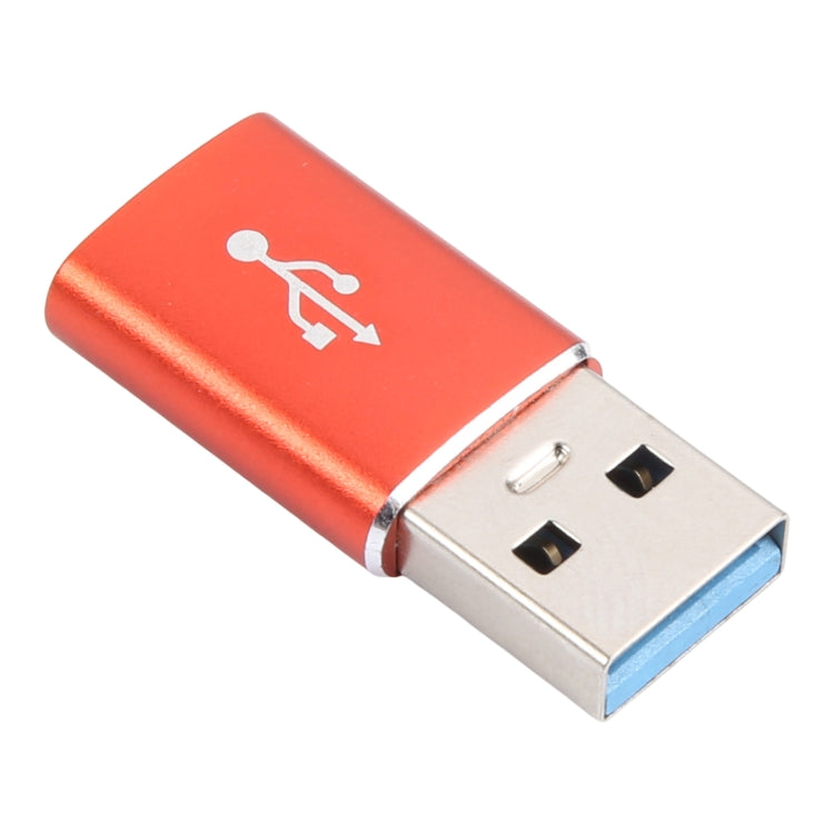 3 PCS USB-C / Type-C Female to USB 3.0 Male Aluminum Alloy Adapter, Support Charging & Transmission Data(Red) - Type-C Adapter by buy2fix | Online Shopping UK | buy2fix