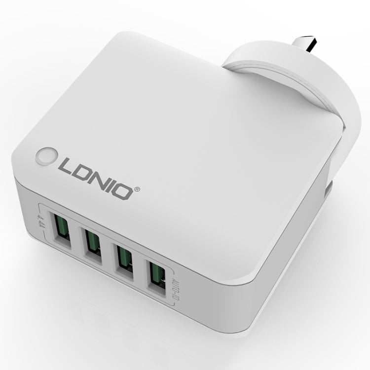 LDNIO A4403 4.4A 4 x USB Ports Smart Travel Charger, AU Plug - USB Charger by LDNIO | Online Shopping UK | buy2fix