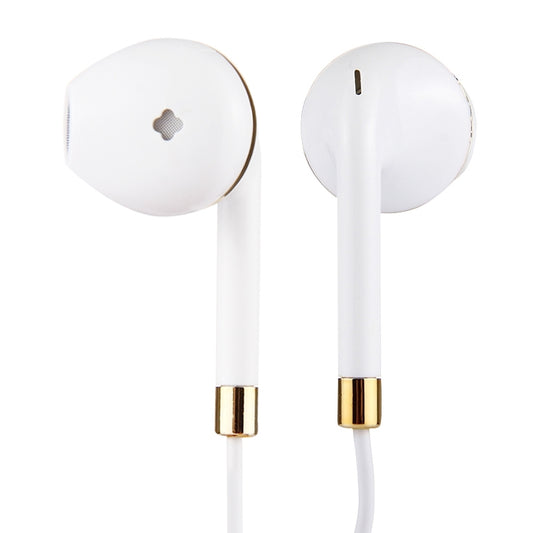 White Wire Body 3.5mm In-Ear Earphone with Line Control & Mic(Gold) by buy2fix