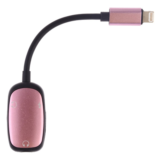8 Pin to 8 Pin Charging Interface + 8 Pin Earphone Interface + 3.5mm Audio Interface Earphone Adapter(Pink) by buy2fix