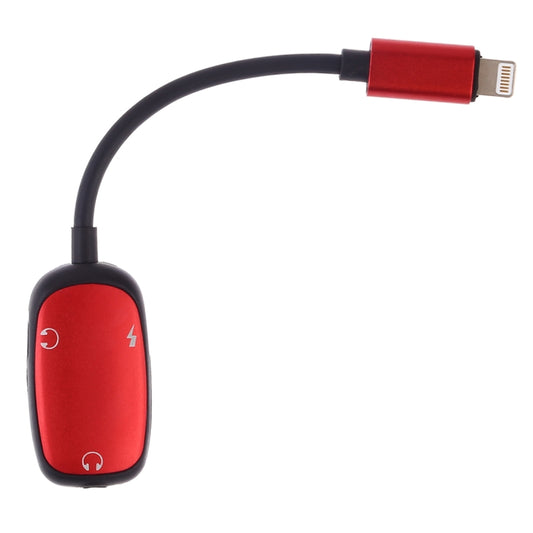 8 Pin to 8 Pin Charging Interface + 8 Pin Earphone Interface + 3.5mm Audio Interface Earphone Adapter(Red) by buy2fix