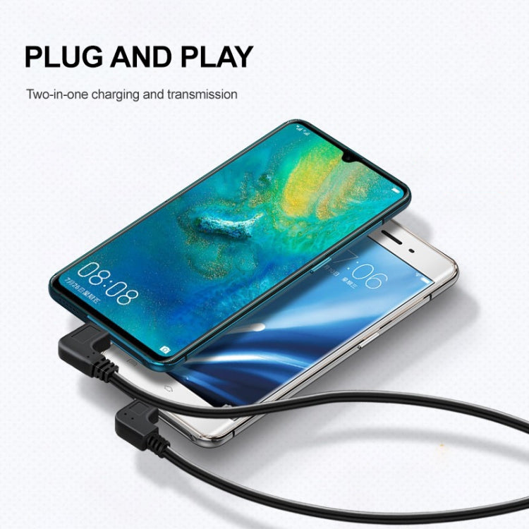 4 PCS USB-C / Type-C Female to Micro USB (Straight / Up / Down / Left Angle) Male Adapter Cable, Length: about 30cm, For Samsung, Huawei, Xiaomi, HTC, Meizu, Sony and other Smartphones by buy2fix