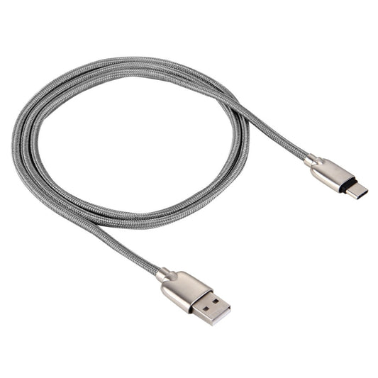 1M Woven Style Metal Head 108 Copper Cores USB-C / Type-C to USB Data Sync Charging Cable (Grey) by buy2fix