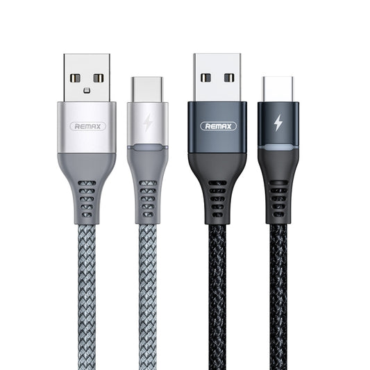 REMAX RC-152A 1m 2.4A USB to USB-C / Type-C Colorful Breathing Data Cable (Black) by REMAX
