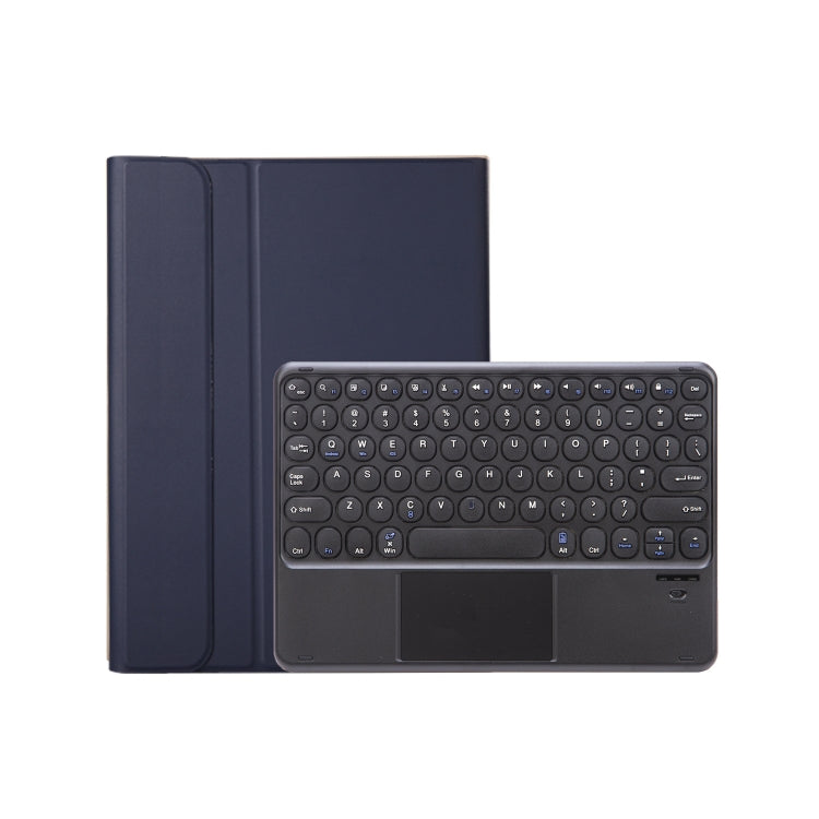For iPad 11 2025 / 10th Gen 10.9 2022 YA10B-A Lambskin Texture Bluetooth Touch Keyboard Leather Tablet Case with Pen Slot(Dark Blue) by buy2fix