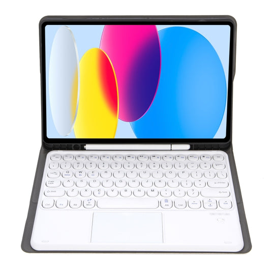 For iPad 11 2025 / 10th Gen 10.9 2022 YA10B-A Lambskin Texture Bluetooth Touch Keyboard Leather Tablet Case with Pen Slot(Rose Gold) by buy2fix