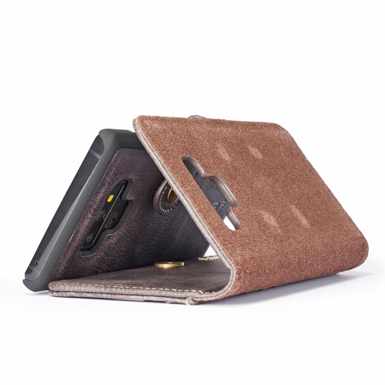 DG.MING Crazy Horse Texture Flip Detachable Magnetic Leather Case for Galaxy Note 9, with Holder & Card Slots & Wallet(Grey) - Galaxy Phone Cases by DG.MING | Online Shopping UK | buy2fix