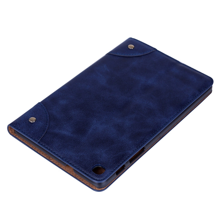Retro Book Style Horizontal Flip Leather Case for Galaxy Tab A 8 (2019) P200 / P205, with Holder & Card Slots & Wallet (Navy Blue) by buy2fix