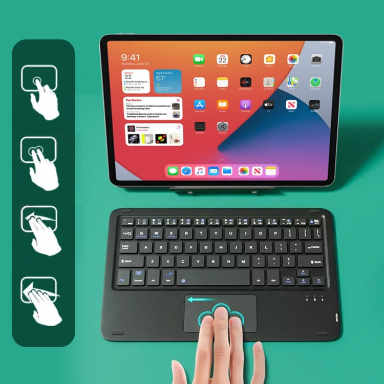 HB119B 10 inch Universal Tablet Wireless Bluetooth Keyboard with Touch Panel (Dark Green) by buy2fix